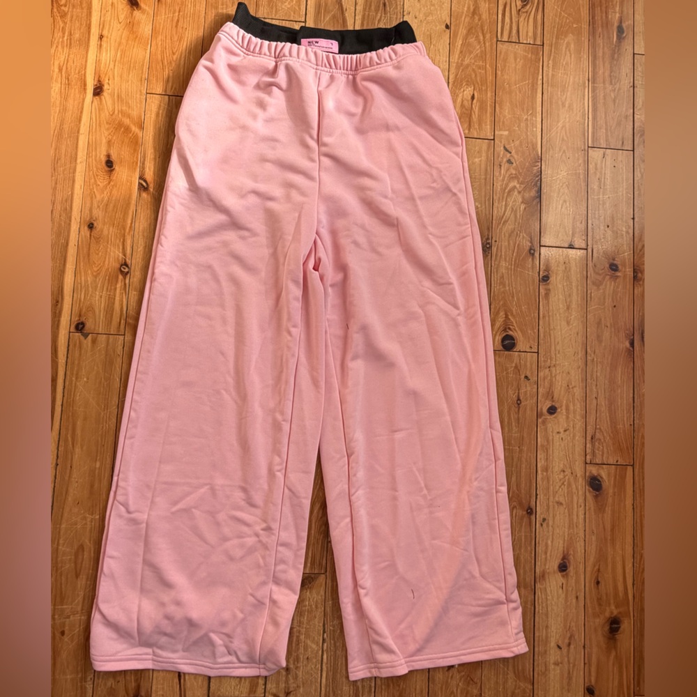 SHEIN Pink Wide-Leg Track Pants